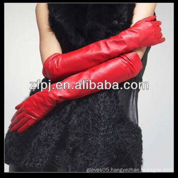 reversible ornament red classic long driving leather gloves